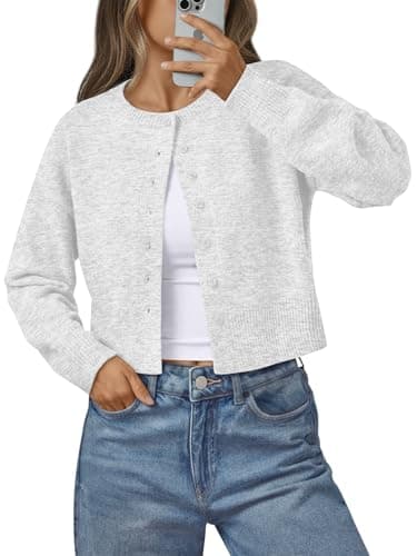 LILLUSORY Womens Lightweight Cardigan Fall Cute Sweaters Grey S
