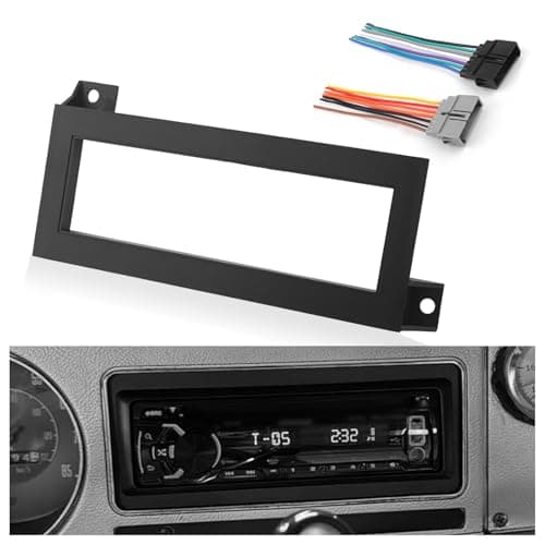 3PCS Single Din Dash Kit,Professional Car Stereo Installation Kit Compatible with Chrysler Dodge Jeep,Aftermarket Radio Dash Kits Car Accessories with Radio Harness