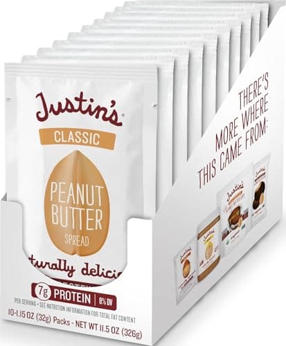 Justin's Classic Crunchy Peanut Butter Squeeze Packs - 1.15 oz - 10 pack