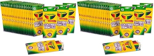 Crayola Bulk Colored Pencils for Kids (24pk) - 12 Assorted Colors, Art Supplies For Crafts & Coloring Books, Bulk Preschool & Kindergarten Classroom Supplies (Packaging May Vary) (Pack of 2)