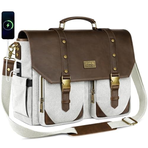 MATEIN Canvas Messenger Bag for Women, 15.6 Inch Briefcase with USB Port