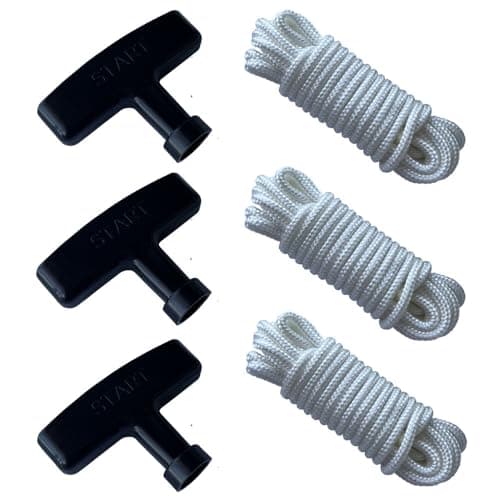 conokata 3 Pieces 10 ft x 9/64" Pull Cord Rope and Handle for Recoil Starter Lawn Mower Replacement for B and S Also Suit for Craftsman Parts for Chainsaw Trimmer Engine. (White + Handle)
