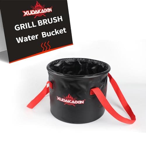 XUDAKAIXIN Grill Brush Dunk Tank,Collapsible Water Bucket for Grill Cleaning,(Only Water Bucket No Grill Brush)-Black