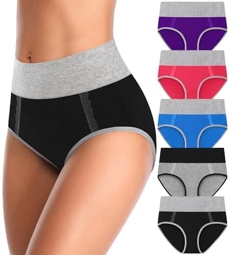 MISSWHO High Waisted Cotton Womens Soft C Section Underwear Pack Comfy Tummy Control Panties Postpartum Briefs Underware (Size 7,Large)