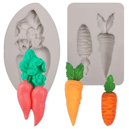 3D Carrot Easter Silicone Molds Easter Chocolate Candy Baking Molds for Cake Decorating Cupcake Topper Chocolate Gum Paste Polymer Clay Resin(YN331)