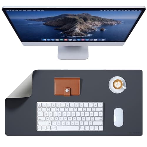 ZTIONHD Leather Desk Pad Protector 23.6x13.7inch Non-Slip Large Gaming Mouse Pad Waterproof Desk Writing Pad Desk Blotter Laptop and Keyboard Mat for Office and Home(Royal Blue)