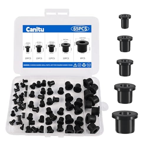 Canitu 65Pcs Top Hat Rubber Grommet Kit,5 Size 5/16" 3/8" 7/16"9/16"11/16" Firewall Silicone Plug Cable Wire Protection for Drain Holes, Vinyl Tubing in Hydroponic and Irrigation Systems