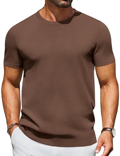 COOFANDY Men's Casual T Shirts Short Sleeve Pullover Summer Knit Basic Tees