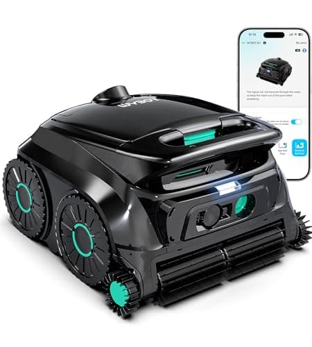 (2026 NEW) WYBOT Cordless Robotic Pool Vacuum, Six-Roller Brush, Edge to Edge Cleaning High Obstacle Crossing, Lightweight Pool Cleaner for Inground & Above Ground Pools, Black