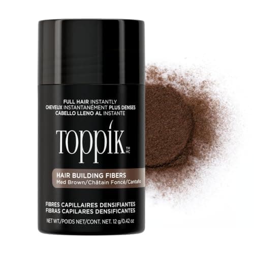 Toppik Hair Building Fibers, Medium Brown, 12g Fill In Fine or Thinning Hair, Instantly Thicker, Fuller Looking, 9 Shades for Men & Women, Keratin Protein Formula