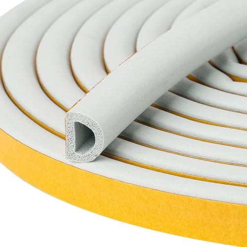 Amzjjle 19.7Feet D-type Weather Stripping Door Seal, Self-Adhesive Seals for Door Window Gap, Soundproofing, Insulation Strip, Door Sealers for Door Frame (Gray), D14-12