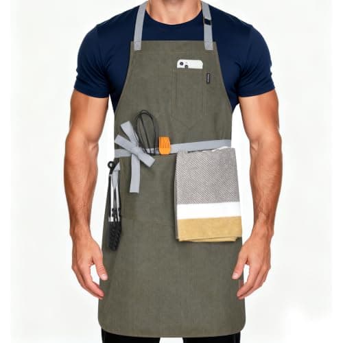 BOUND DUO Chef Apron w/Pockets, Adjustable Strap for Cooking & Gardening