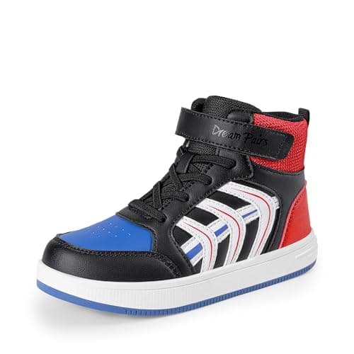 DREAM PAIRS Boys Girls Sneaker High Top Basketball Shoes Kids LilLegends JuniorFly Jumpers Sports Shoes for Athletic School Gym,Size 11 Little Kid,Blue/Black/Red,SDFS2422K