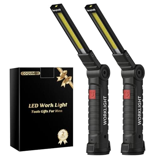 Coquimbo 2 Pack Rechargeable Work Light, Christmas Tool Gifts for Men Dad