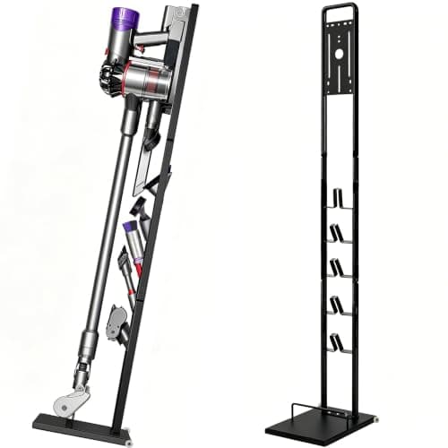 Lasvea Vacuum Stand Compatible with Dyson V15 V11 V10 V9 V8 V7 V6 with Wheels,Heavy Base Metal Bracket Holder, Storage Bracket Stand for Dyson Cordless Vacuum Cleaners & Accessories & Attachments
