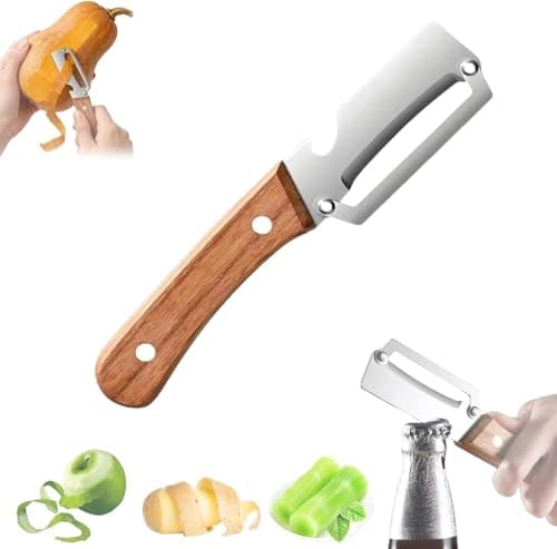 Kitchen multifunctional vegetable peeler 3 in 1, ultra-sharp stainless steel blade, suitable for peeling fruits and vegetables, with bottle opener, (1PCS)