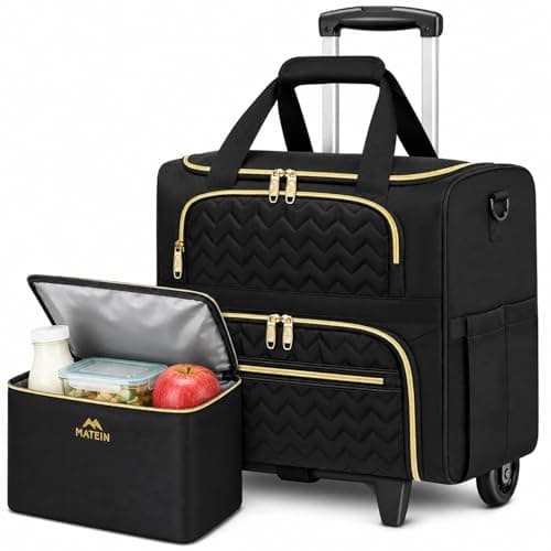 MATEIN Rolling Laptop Bag for Women, 15.6 Inch Teacher Tote Bag with Wheels