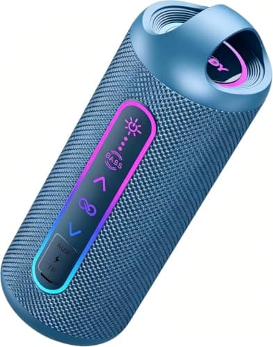 Wilody Portable Bluetooth Speaker, 20W Powerful Sound with EQ Modes, IPX6 Waterproof, 20H Playtime, Bluetooth 5.4, TWS, LED Lights, Portable Wireless Speakers for Home Party Camping Beach Outdoor