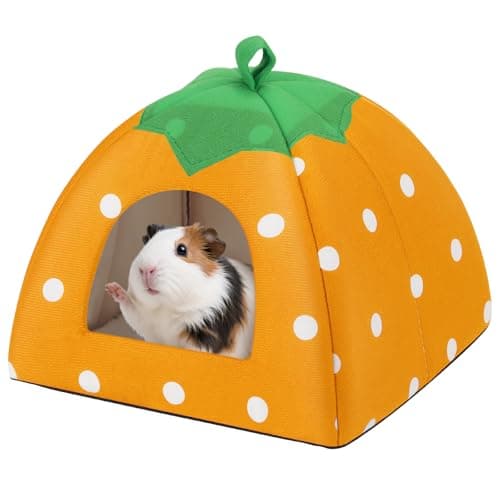 Guinea Pig Hideout for Small Animals(Guinea Pig Bed with Warm Fleece, Washable Pet Cushions, Winter Sleeping Warmth)