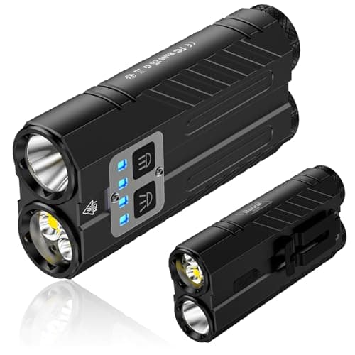 Banral Powerful Rechargeable EDC Pocket Flashlight with Dual Light Source