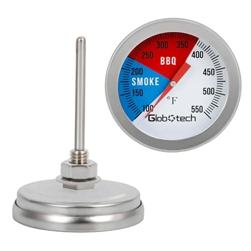 Stainless-Steel BBQ Grill Smoker Thermometer - 2 Inch Dail Temprature Gauge Charcoal Pit Monitoring for Perfect Grilling(1PC)