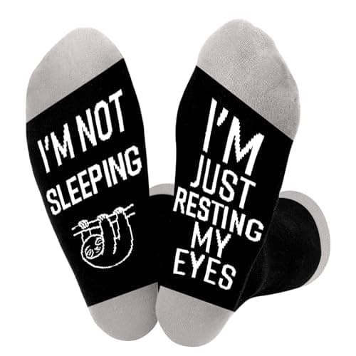 Liomxase Funny Fathers Day Dad Gifts for Men - Humor Novelty Sloth Crew Sock, Birthday Present Christmas White Elephant Gift Exchange Stocking Stuffer for Grandpa Husband Brother Office Coworker
