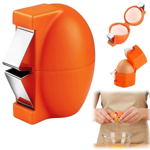 Egg Shell Opener, New Multifunctional Peeler Shell Remover for Raw and Hard Boiled Eggs, Stainless Steel Egg Cracker Shell Opener Egg Cracker Tool for Home Kitchen (Orange, 1 Pcs)