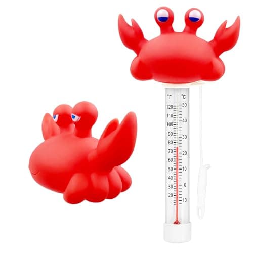 XY-WQ Crab Floating Pool Thermometer with String, Easy-Read