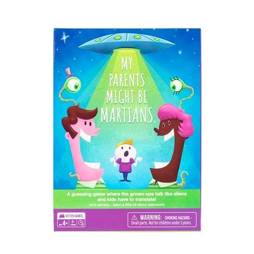 Exploding Kittens My Parents Might be Martians 2+ Players - Ages 4+ - 10 Minutes to Play - Teamwork and Guessing Game - Kid Friendly Card Game, Family Game Night, Parents and Kids Game