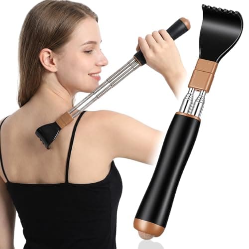 Neyauo Extendable Back Scratcher for Women Men with Double-Pole Portable Back Scratcher Hand Massager for Scratching Itches