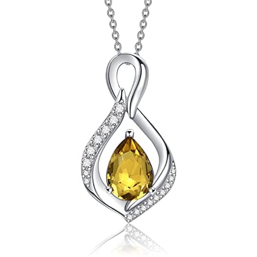AENEAS Citrine Necklace for Women 925 Sterling Silver November Birthstone Pendant Infinity Jewelry Anniversary Birthday Gift for Wife Her