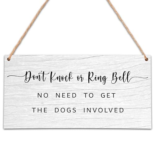 Please Do Not Knock Or Ring Doorbell Wooden Plaque Sign, No Soliciting Warning Reminder Door Decor, Baby Sleeping Signs For Front Door - HF10