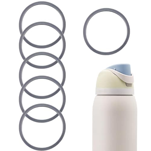 NHuaXiong 6 Pcs Silicone Lid Seal O Ring Sealing Gaskets Replacement Parts Compatible with Owala, Rubber Lid Gasket Replacement Bottle Accessories for Owala (Gray)