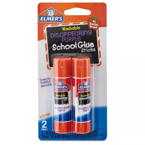 Elmer's Disappearing Purple School Glue Sticks, 0.21 oz, Pack of 2 (E522) 4 Pack
