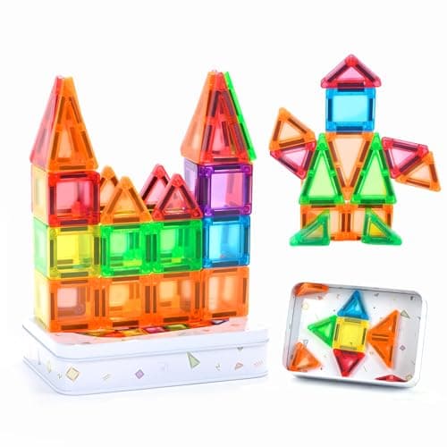 ZNZ Mini Magnetic Tiles 48PCS Travel Set with Case