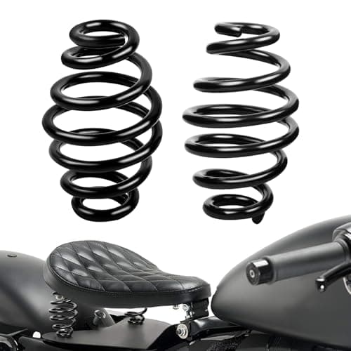 AEEAST 3" Motorcycle Solo Seat Springs, Seat Spring Bracket Fit for Harley Sportster Softail XL 883 1200 Dyna Fatboy Bobber Black