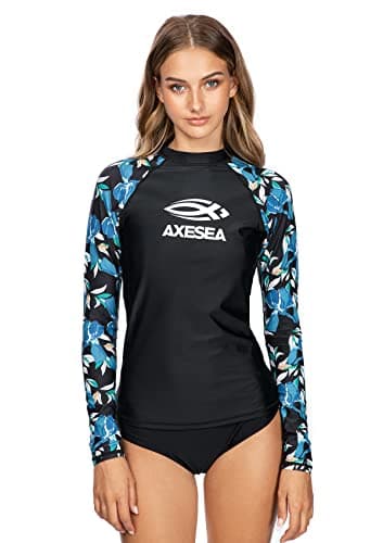 AXESEA Rash Guard for Women Long Sleeve Swim Shirt Swimsuits UPF 50+