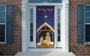 Splendoorz Nativity Scene Door Cover (31"x80") - Made of Premium Durable Fabric so it Will Last Year After Year! #1 Selling Fabric Door Cover! As seen in NBC, CBS, Fox & USA Today!