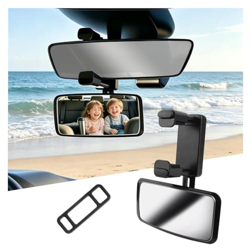Clip on Baby Rear View Mirror for Car,Shatterproof Back Seat Mirror with 360° Adjustable & Larger Curved Field of View,Universal Baby Car Mirrors Rears Facing Cars Accessories