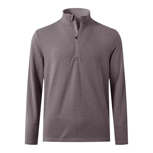 M MAELREG Mens Quarter Zip Pullover Fleece Lined Golf Sports Lightweight Mock Neck Half Zip Sweatshirts for Men