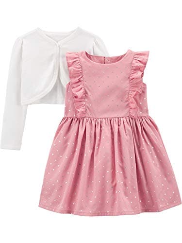 Simple Joy's by Carters Baby and Toddler Girls' 2-Piece Special Occasion Dress and Cardigan Set
