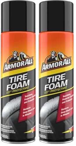Armor All Tire Foam, Tire Cleaner Spray for Cars, Trucks, Motorcycles, 20 Oz Each, 1.25 Pound (Pack of 2)