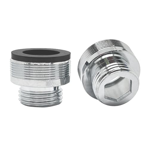2 Pcs 28mm Male to G1/2 Male Thread Metal Faucet Adaptor,Brass Kitchen Sink Aerator Adapter,For Connecting Water Filter,Garden Hose,With Gaske