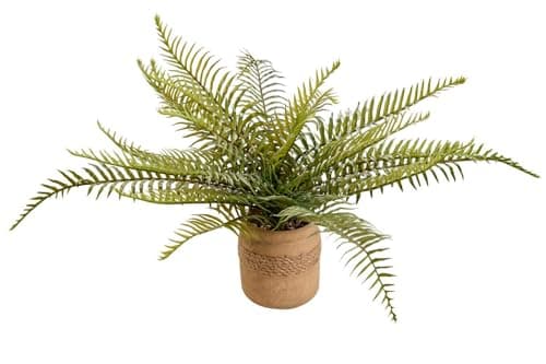 AlphaAcc 15“ Artificial Fern Plant, Faux Greenery in Pot Indoor Decor