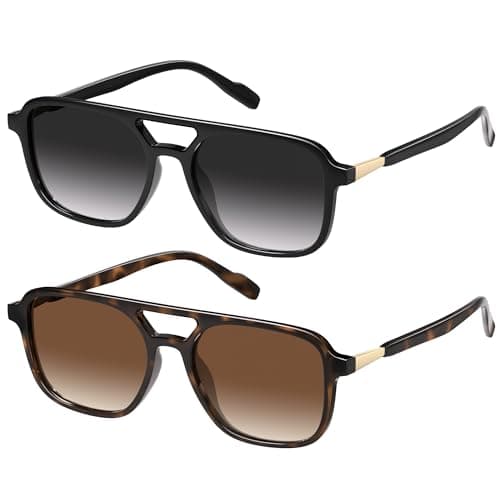 ELITERA Retro Aviator Sunglasses for Women Men:Polarized Trendy Rectangle Womens Mens Shades Sun Glasses