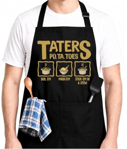 365RUSTIC Taters Po-ta-toes Funny Aprons for Men, Fantasy Movie BBQ Apron - Birthday, Father’s Day Grilling Gifts for Men, Dad, Husband