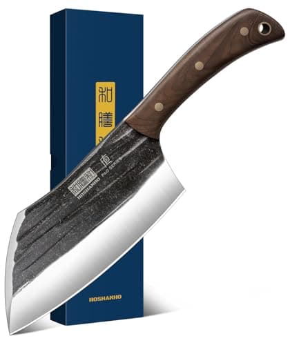HOSHANHO 6" Cleaver Knife, Hand Forged Chopper Butcher Meat Cleaver Knife