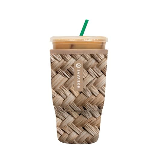 Sok It JavaSok Iced Coffee & Cold Soda Insulated Neoprene Cup Sleeve (Summer in Saint-Tropez, Large: 30-32oz)