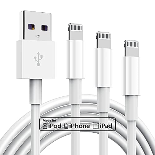 3 Pack Apple MFi Certified iPhone Charger Cable 6ft, Apple Lightning to USB Cable Cord 6 Foot, 2.4A Fast Charging,Apple Phone Long Chargers for iPhone 14/13/12/11/11 Pro/11 Max/X/XS/XR/XS Max/8/7/6