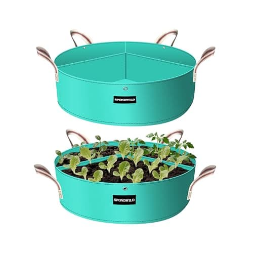 SPONDWILD 2 Pack 50 Gallon 3 Grids Plant Grow Bags for Vegetables, Flowers